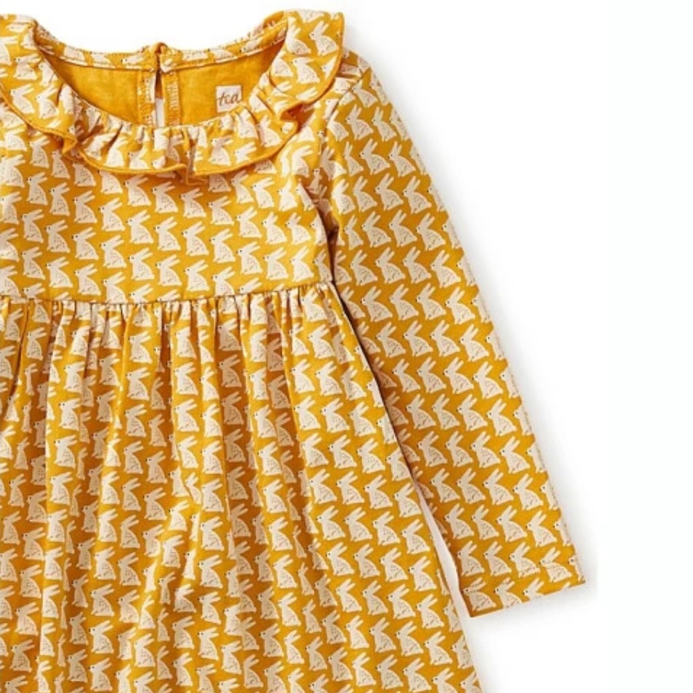 Tea Collection Ruffle Neck Empire Baby Dress - Picture 3 of 7